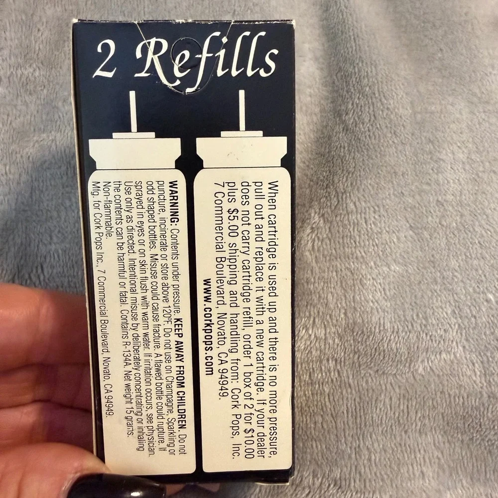 Cork Pops Wine‎ Opener Refill Cartridges 2 Pack CO2 Screwless Opener New